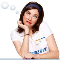 Nope, she can't think what motivated Progressive to propose this DLC either.